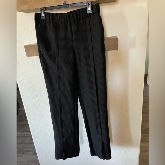 Zara|Black Stretch waist, straight leg trousers with side slits•••Trendy & cute - Picture 7 of 14
